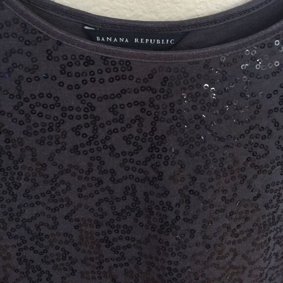 Banana Republic dark gray sequined T, small - Picture 2 of 2